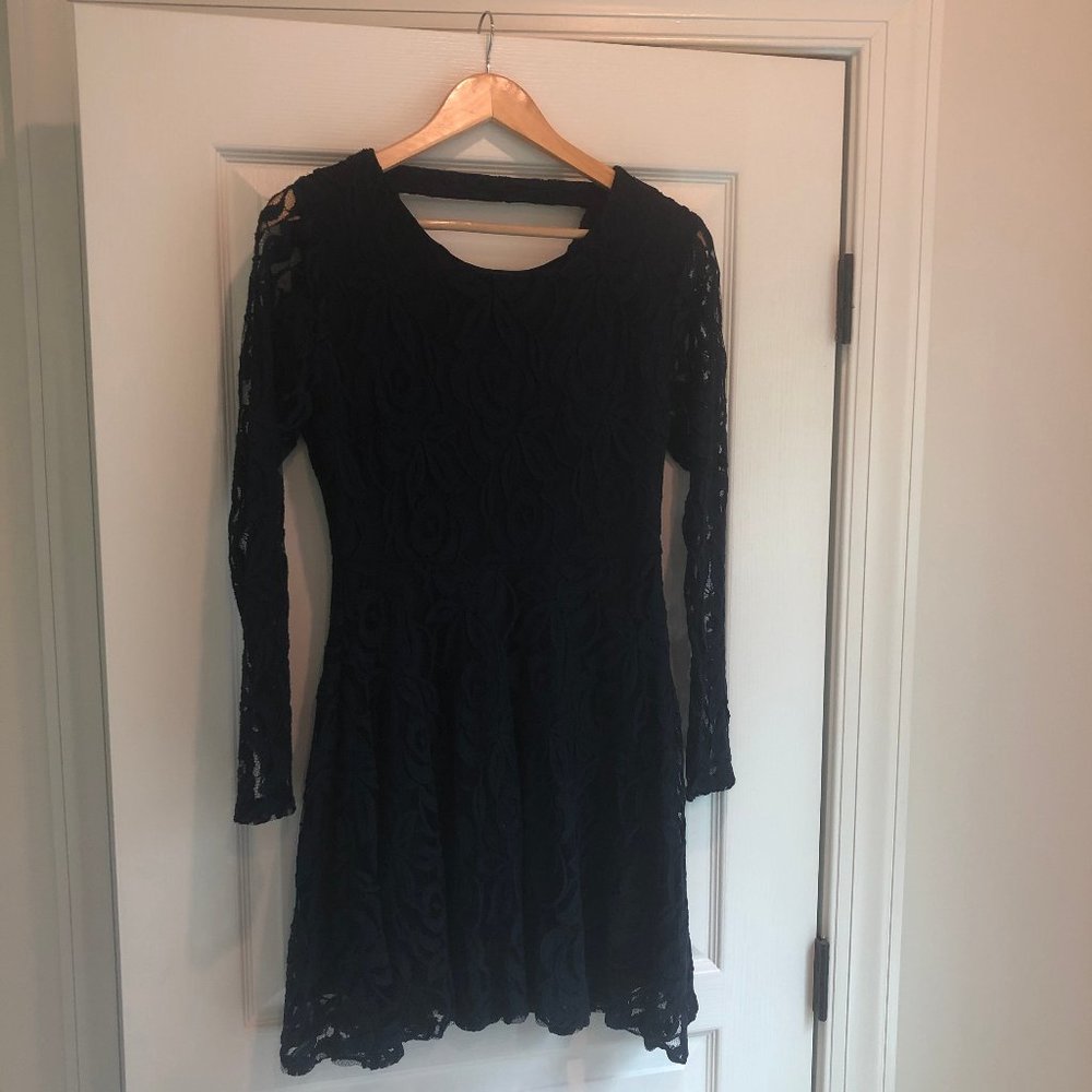 Blue Floral Lace Dress